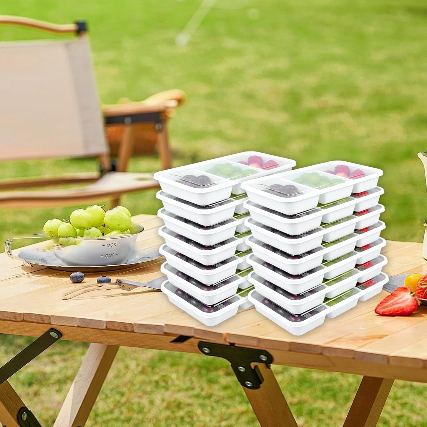 20 Sets Reusable Snack Containers Meal Prep Containers 3 Compartment Condiment Container With Lids Snackle Box Container Portion Control for Refrigeration Sauce,Outdoor Takeaway,Travel(Black)