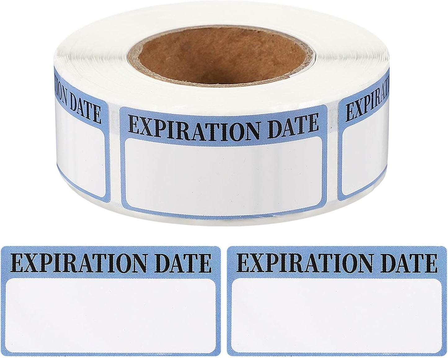 PATIKIL 500 Pcs Expired Date Label Stickers Roll, 2 x 1 Inch Removable Inventory Labels Adhesive Food Sticker Roll for Marking Organizing Inventory and Food Container, White and Black