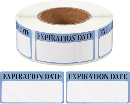 PATIKIL 500 Pcs Expired Date Label Stickers Roll, 2 x 1 Inch Removable Inventory Labels Adhesive Food Sticker Roll for Marking Organizing Inventory and Food Container, White and Black