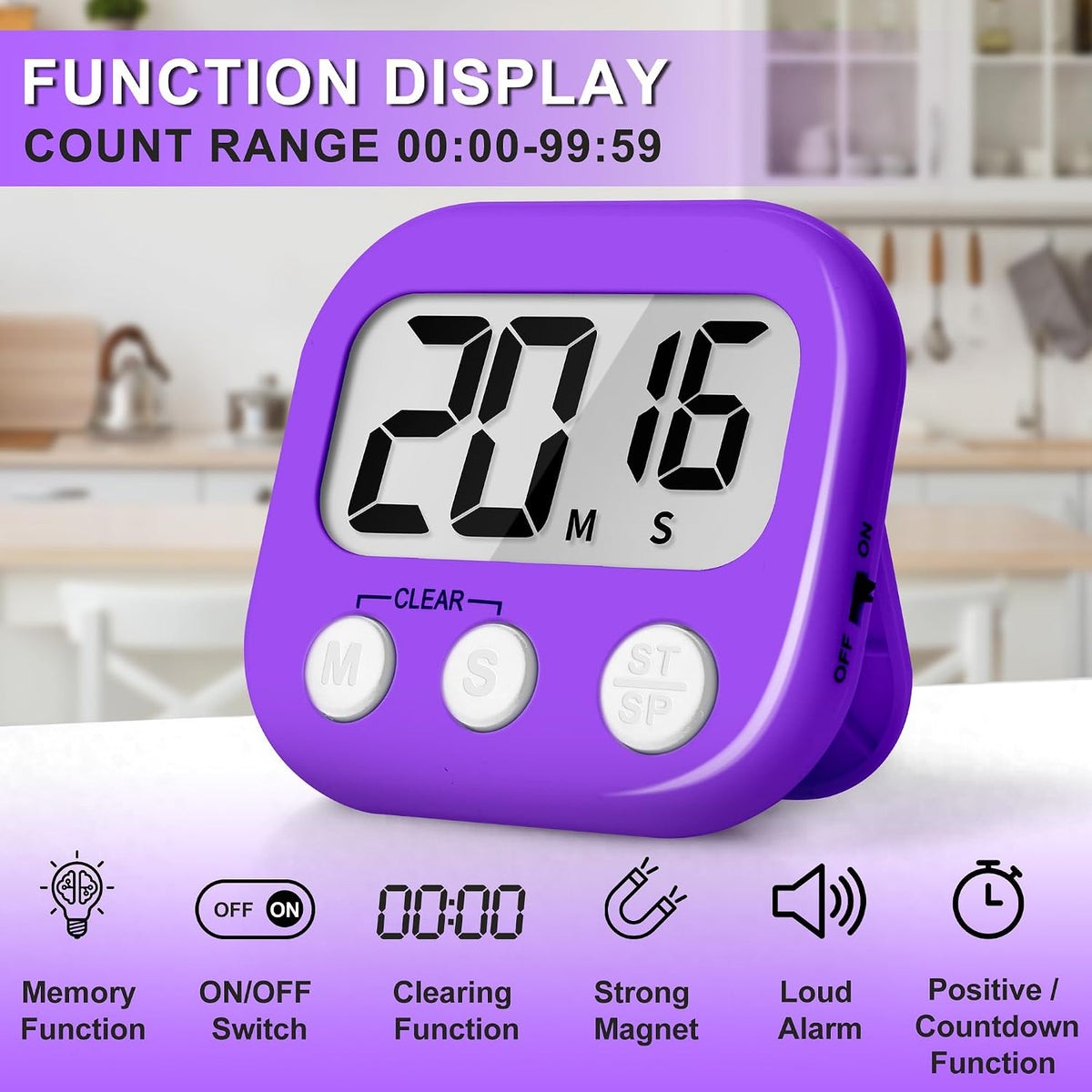 ZILLEEN Classroom Timer for Kids Teachers Digital Timers Blue Green