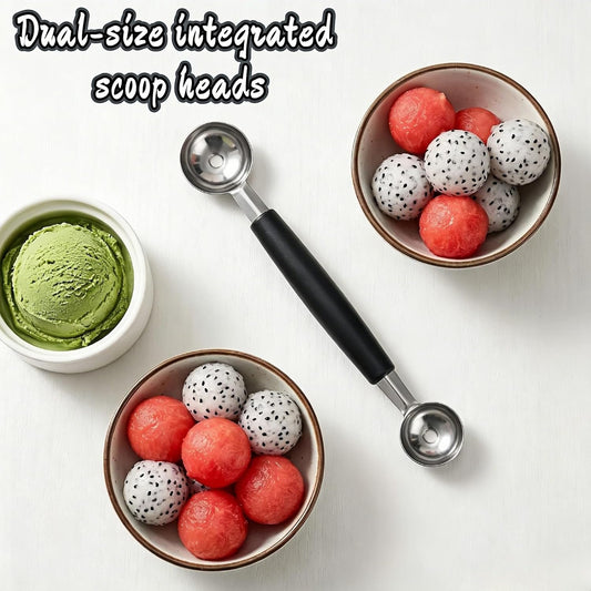 Stainless Steel Melon Baller 2 Pack, Dual Head Scoop for Ice Cream & Fruit