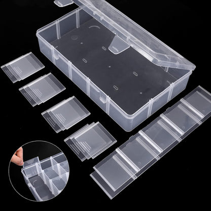SGHUO 3 Pack 15 Grids Large Plastic Storage Organizer Box,15 Compartments with Dividers for Tackle Box, Beads, Washi Tape, Ribbon, Crafts, Art Supply 10.9X6.5X2.2inch