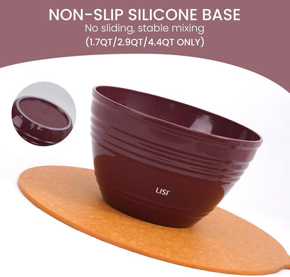 LISI 23Pcs Mixing Bowls Set with Lids, Airtight BPA-Free Nesting Bowls for Mixing, Baking, Cooking & Storage, Dishwasher Safe Serving Bowl, Includes Spatula, Spoons, Brush & Whisk