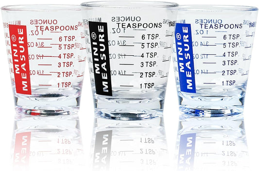 New Talent plastic Measuring cup Shot Glass set of 3pcs, Shot Glasses Measuring cup, 26-Incremental Measurement 1oz, 6 Tsp, 2 Tbs, 30ml