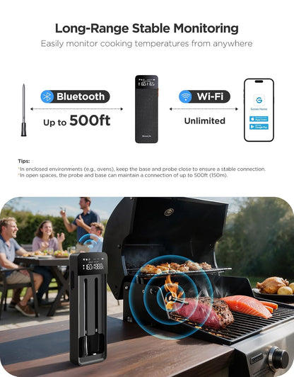 GoveeLife Smart Wireless Meat Thermometer Digital 2 Probes with App Alarm