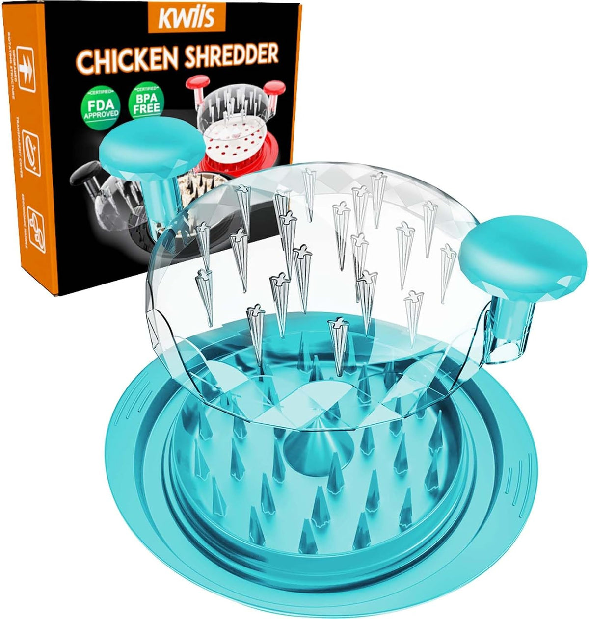 Chicken Shredder Tool Twist, 11" Heavy Duty Large Chicken Shredder, Meat Grinders Gadgets Machine, BPA Free, Strong Anti-Slip, Dishwasher Safe, Suitable for Pork Beef Chicken, Red