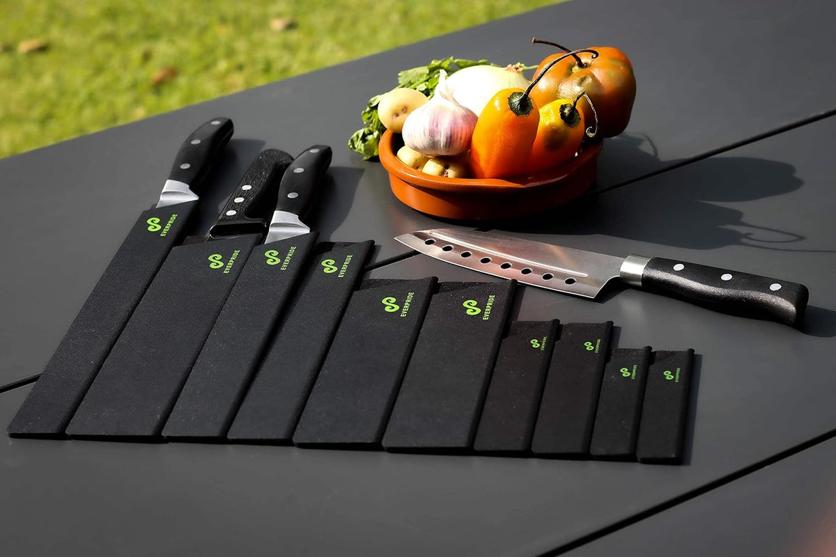 EVERPRIDE Chef Knife Sheath Set Universal Blade Edge Cover Guards for Chef’s and Kitchen Knives – Durable, BPA-Free, Felt Lined, Sturdy ABS Plastic – Knives Not Included