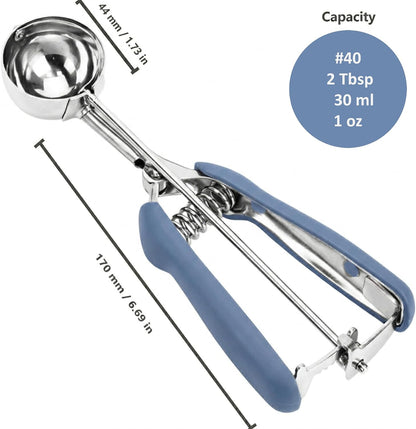Ice Cream Scoop, 18/8 Stainless Steel Cookie Scoop, Cookie Scoops for Baking, 2 Tbsp/ 30 ml/ 1 oz Cookie Dough Scoop, Ice Cream Scooper with Trigger Release, Cookie Scooper for Baking