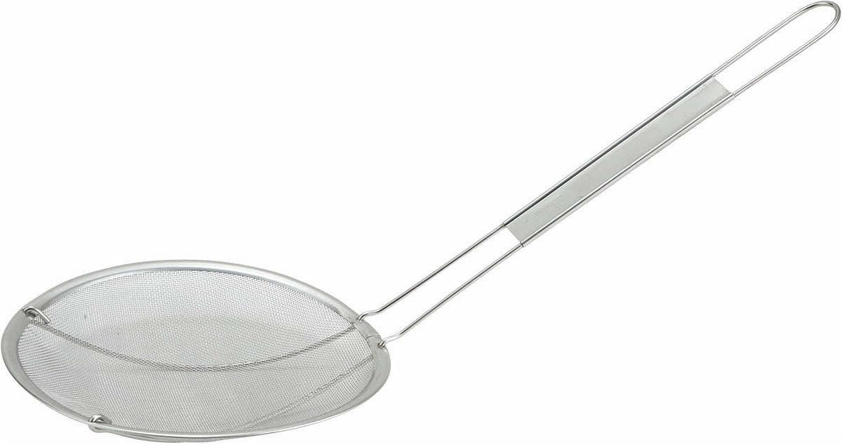 Winco 6" Fine Mesh Stainless Steel Strainer, Deep Bowl