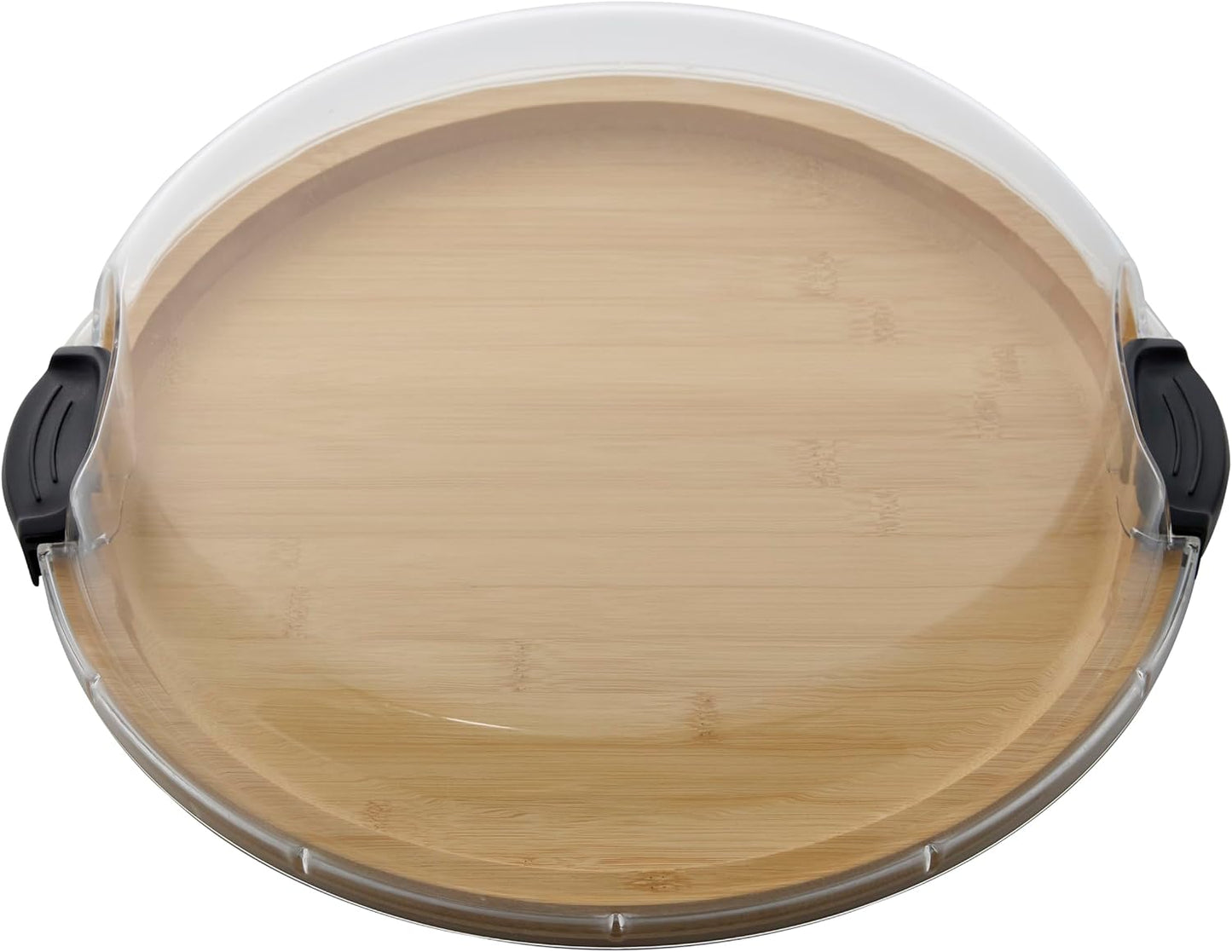 FARBERWARE Build-a-Board Cutting Board with Lazy Susan Turntable, Five Compartments, and Clear Locking Lid for Charcuterie, Snacks, and More, Acacia