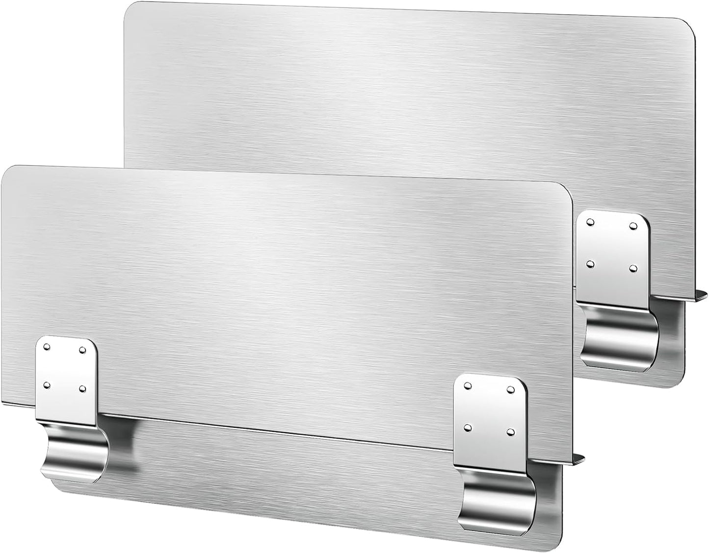 Zipcase 17" W x 9" H Splash Guard for Commercial Fryer - Compact 304 Stainless Steel Side Shield with Clip-On Design for Tight Spaces, 2-Pack
