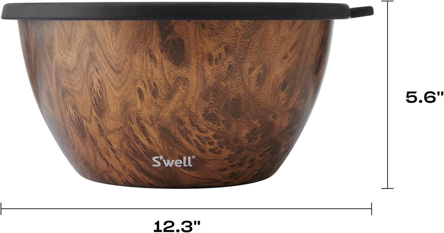 S'well Stainless Steel Salad Bowl Kit 64oz, Peacock Blue, Comes with 2oz Mini Canister and Removable Tray for Organization, Leakproof, Easy to Clean, Dishwasher Safe