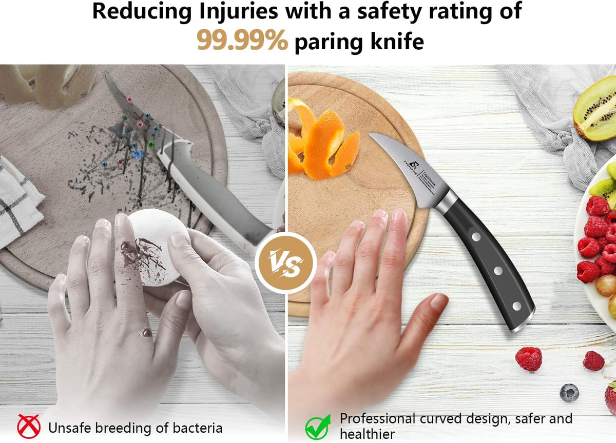 CoquusAid 5 inch Kitchen Utility Knife, Serrated Blade Tomato Knife