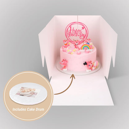 Cakebon Cake Boxes with Drums - 10 Inch Round White Cake Boards/Base para Pasteles (1-Pack) - Caja para Pasteles with Window for Birthdays, Weddings and Parties