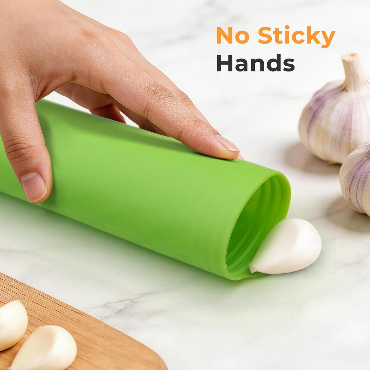 Silicone Garlic Peeler Tube Roller (Black,Green)