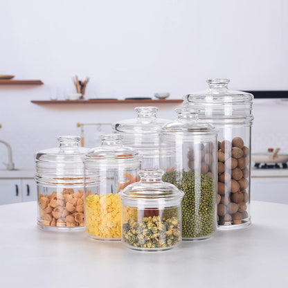 64 oz Reinforced Large Acrylic Canister with Locking Clamp, Airtight Flip Jar | Food Storage Container for Flour, Sugar, Coffee, Candy, Cookie etc