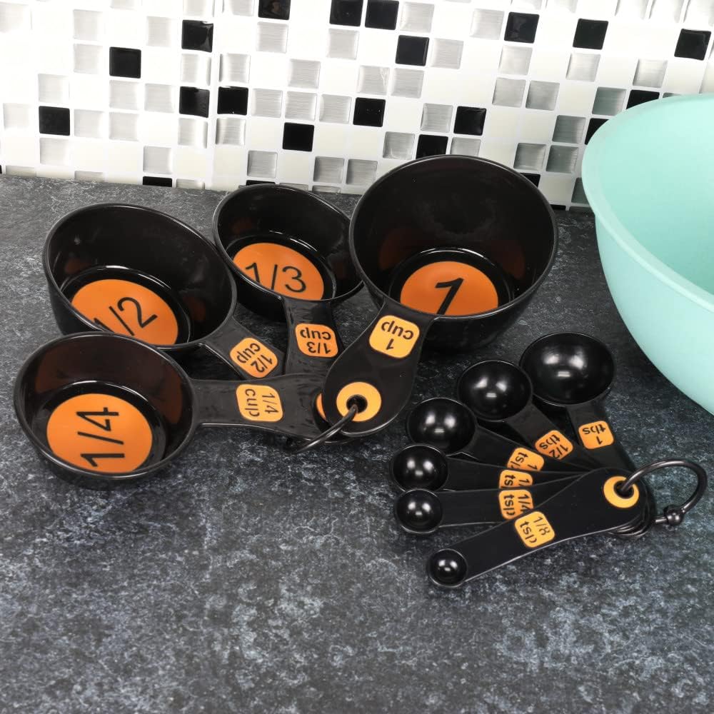 Chef Craft Easy to Read Plastic, Measuring Cup Set, 10 piece set, Blue