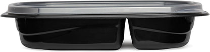 Rubbermaid TakeAlongs Food Storage Containers with Divided Base, 3.7 Cup, 20-Pack (40 Pieces Total), Black | Great for Meal Prep, Lunch for Adults Bento Box Style | Reusable & Stackable