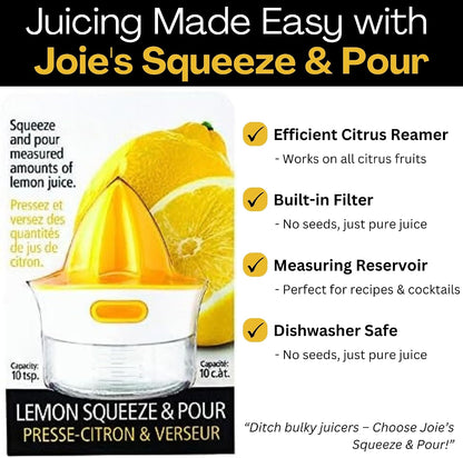 Joie Lemon and Lime Small Hand Juicer and Reamer, Built-In Measuring Cup