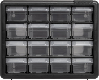 Akro-Mils 44-Drawer Plastic Drawer Storage Cabinet for Garage Organization, Bead Organizer, Building Bricks Storage, Teacher Toolbox, Makeup Organizer, 20" W x 6" D x 16" H, 10144 Black
