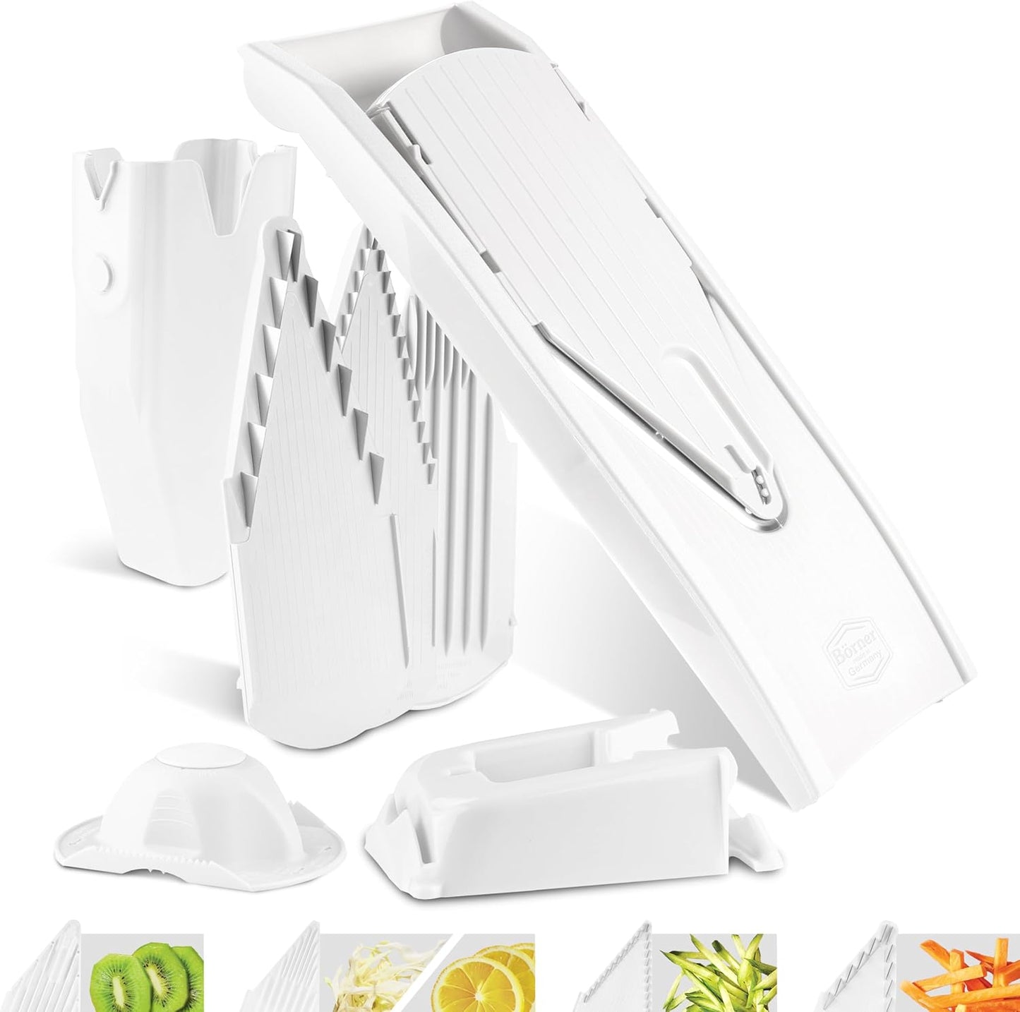 BORNER V Mandoline Slicer Kitchen V1 ClassicLine Starter Set | Vegetable Grater Börner - Quality Made in Germany, Color:White