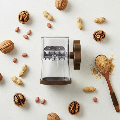 Manual Nut Chopper Hand Crank Food Chopper Nut Grinder With Grinding Detachable Base Easy Maintenance Suitable for home cooks kitchen use sundae salad prep, Coffee