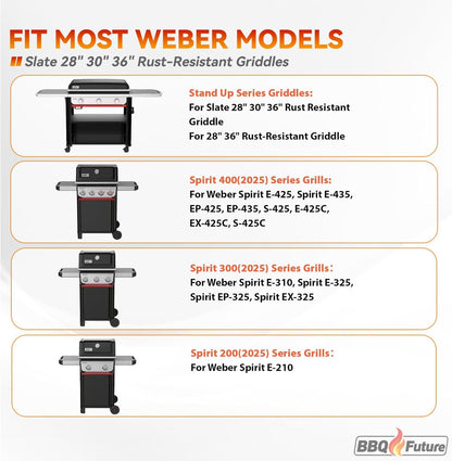 Organizer Kit for Weber Grills - Condiment Caddy, Garbage Bag Holder for Weber Slate Griddle and Spirit Series(2025 Models) Grills, 3400105 Grill Accessories for Works Side Rail, Barbecue Utensils