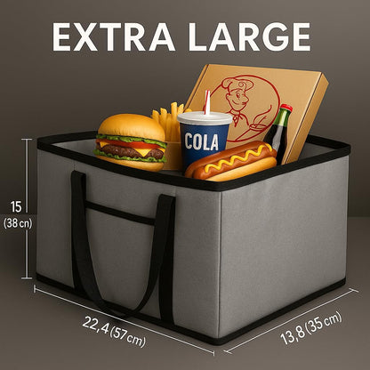 musbus Extra large XXXL Insulated Food Delivery Bag Cooler Bags Keep Food Warm Catering Therma Catering Bag for doordash 22x14x13 Cooler Bags Therma Shopper hot warming RED Pizza BLACK