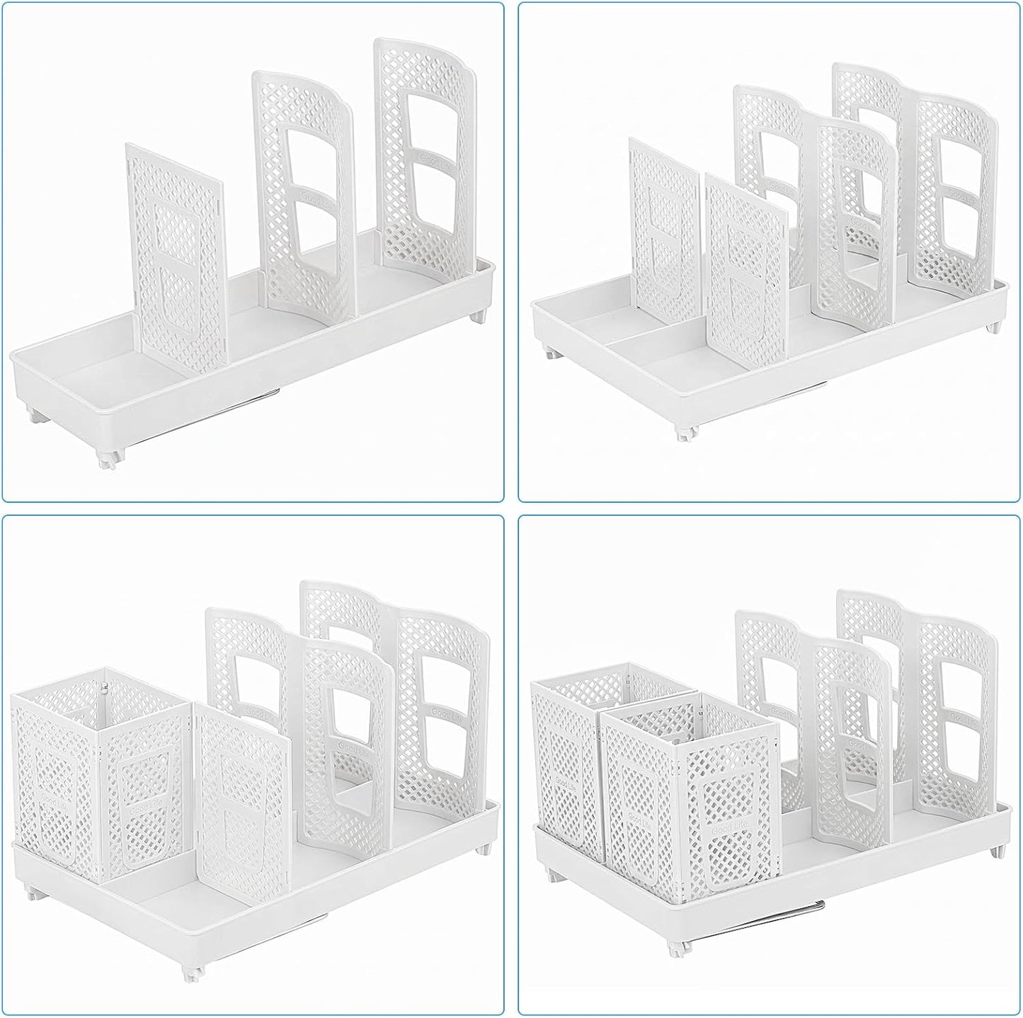 6-Compartment Cup and Lid Holder, Plastic Coffee Cup Holder with Straws Holder, 10-22oz Disposable Paper Cups Organizer for Countertop, Station, Bar,Office, Restaurant, Breakroom