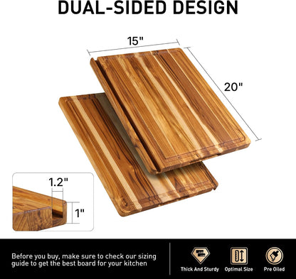 Teak Cutting Boards for Kitchen Wood Wooden Cutting Board Non Slip