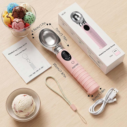 Heated Ice Cream Scoop with Removable Head – Dishwasher Safe