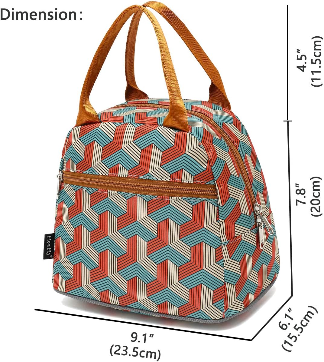 FlowFly Insulated Lunch Cooler Bag - Tote Bag Organizer for Women/Men, Black - Colors A