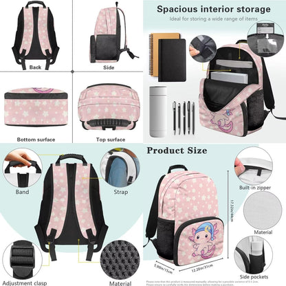 Cute Capybara Pizza Backpack for Girls, 5 Pcs Boys School Bag Set for Kids, 17 Inch Backpacks Lunch Pencil Box Reusable Utensils Case Set for Middle Elementary School, 3rd Grade Backpack