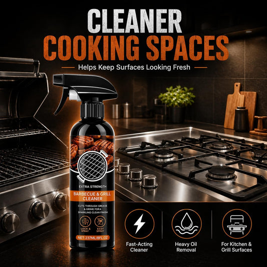 Kitchen Heavy Oil Cleaner Spray, Fast-Acting Heavy Duty Degreaser for Ovens, Stovetops, Countertops, Appliances, BBQ Grills, Grates and Racks (1PCS)