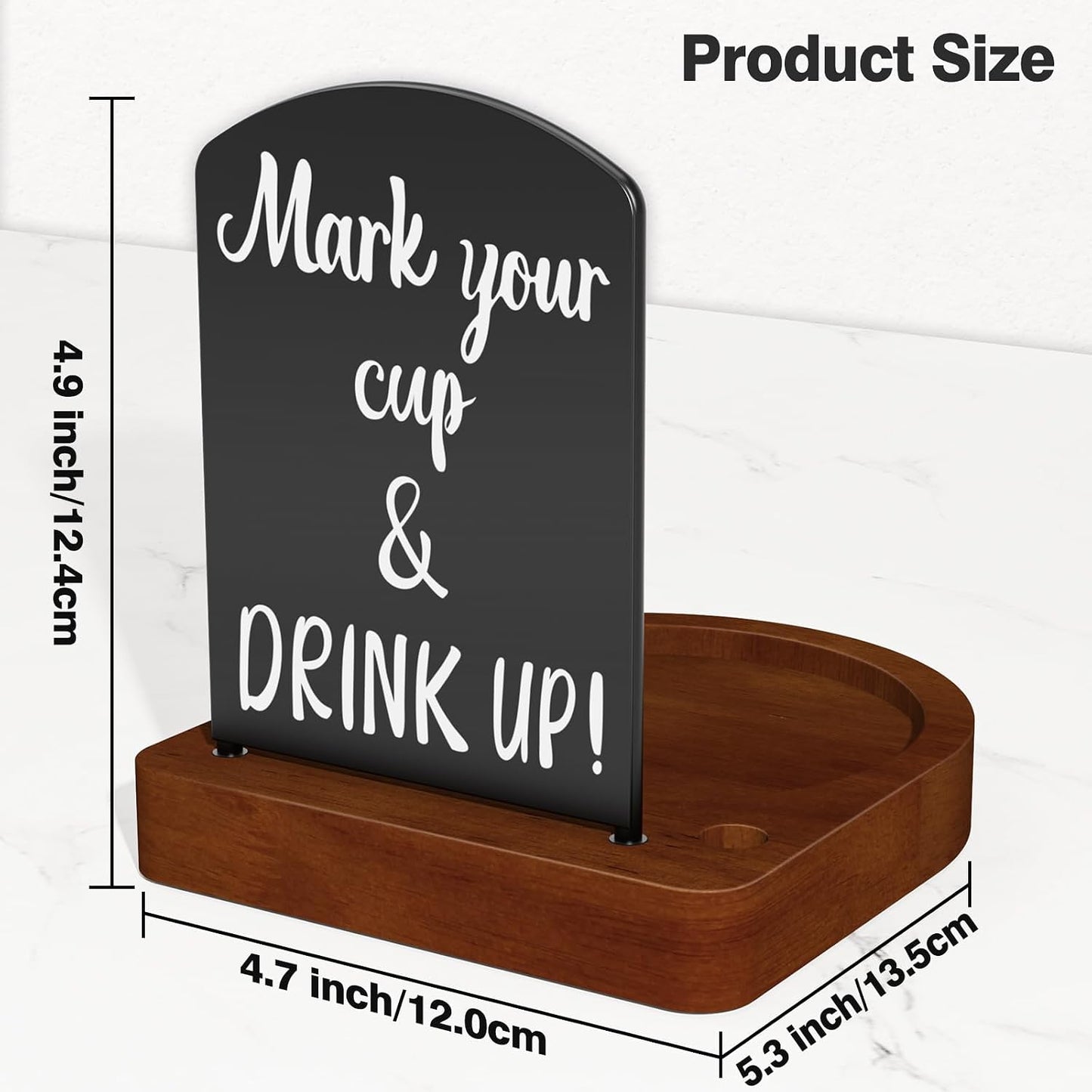 Decorative Solo Cup Holder with Marker Slot, Disposable Cup Dispenser Prevents Drink Mix-Ups – A Hosting Essential for Birthdays, BBQs, Gatherings & Housewarming, Brown