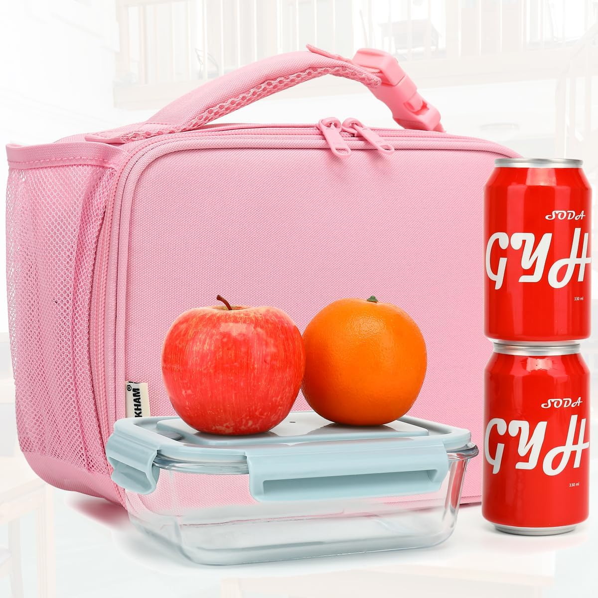 GYEUKHAM Insulated Lunch Box for School, Thermal Reusable Durable Freezable Lunch Bags for Kids Boys Girls Men Women - Small Soft Cooler Portable Lunch Tote Kit for Work Picnic Travel,Black