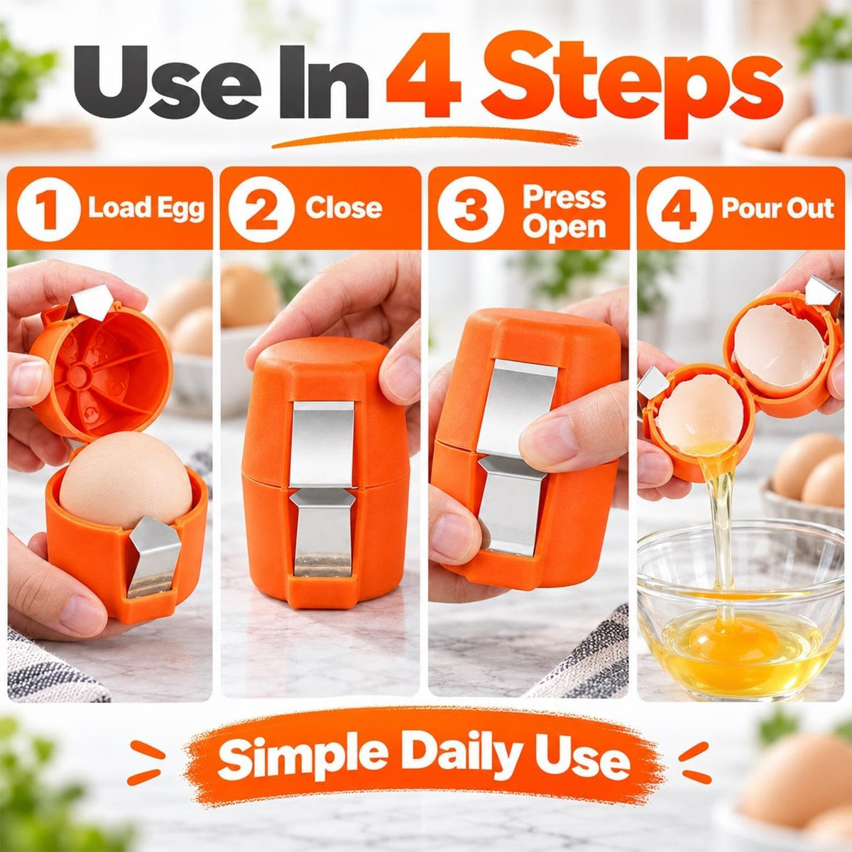 Egg Peeler Portable Tool for Hard Boiled Prep with Crack and Peel Design