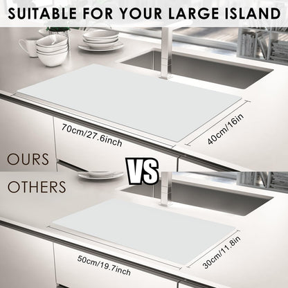 Extra Large Dark Green Countertop Mat - Silicone Table Kitchen Desk Mat - Non-Slip & Heat Resistant - Dinner Placemat Pastry Dough Rolling Mat - Colors B