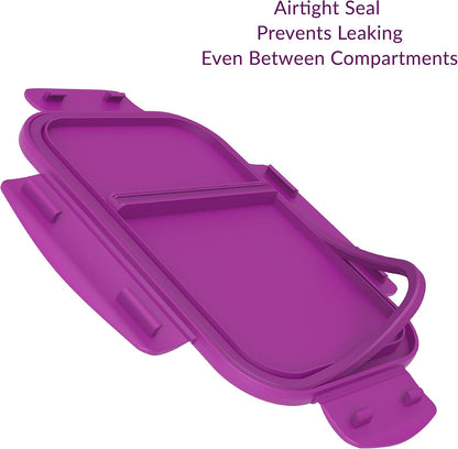 Bentgo® Glass Snack - Leak-Proof Bento-Style Snack Container with Airtight Lid and Divided 2-Compartment Design - 1.75 Cup Capacity for Meal Prepping, and Portion-Controlled Snacking (Gray)