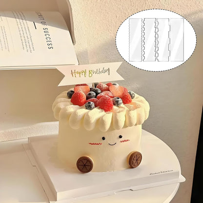 4-Piece Cake Scraper Set, Cake Stripe Edge Contour Comb, 7 Different Shapes, Durable