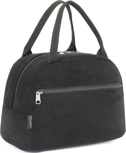 FlowFly Insulated Lunch Cooler Bag - Tote Bag Organizer for Women/Men, Black - Colors B