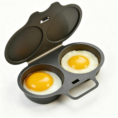 Dual Cavity Microwave Egg Poacher, Two Egg Cooker with & Handle