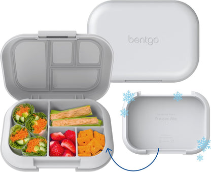 Bentgo Chill Kids Leak-Proof Lunch Box - 4-Compartment Bento Box with Built-In Ice Pack, 3.3 Cup Capacity, PFAS & BPA-Free, Microwave & Dishwasher Safe, Ideal Size for Ages 3 to 7 (Truly Teal)