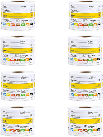 Restaurant Quality Shelf Life Food Rotation Labels Vinyl, 2” x 3” Self-Adhesive Removable Freezer Food Labels Stickers, Perfect for Reusable Containers, Food Date Sticker (Large, Count, 2)