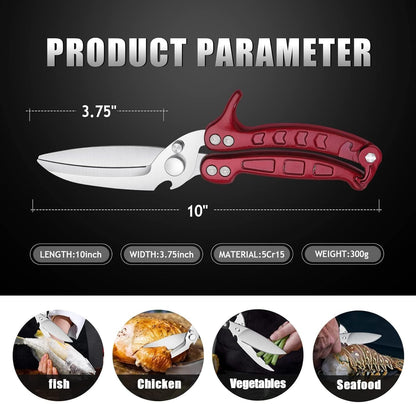DRAGON RIOT Heavy Duty Poultry Shears - A Must Have Kitchen Shears for Chicken and Meat Cutting - Dishwasher Safe and Stainless Food Kitchen Scissors for Thanksgiving