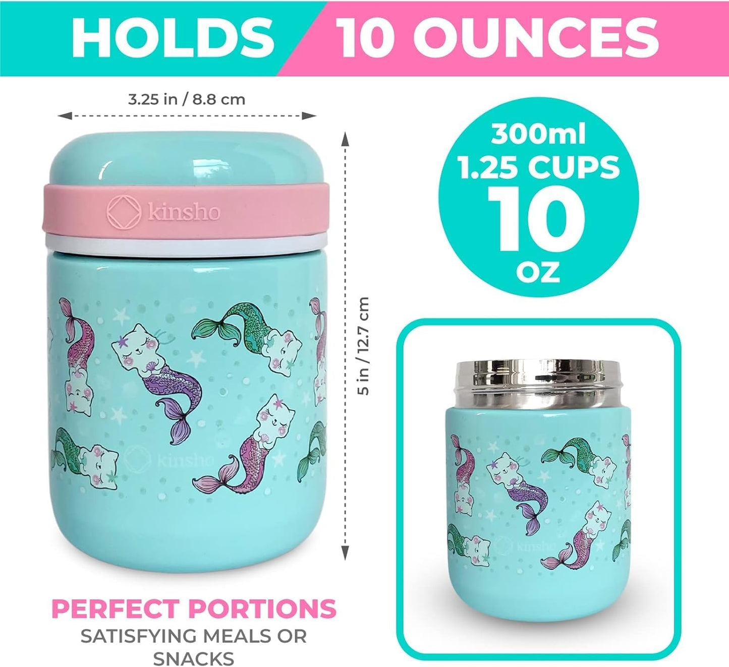 Bento Box with Stainless Steel Thermo, Insulated Lunch Bag, Ice Pack Set for Kids - 5 Compartments, Lunches or Snack Container for Girls, Toddlers Daycare Pre-School, Kindergarten Purple Unicorn
