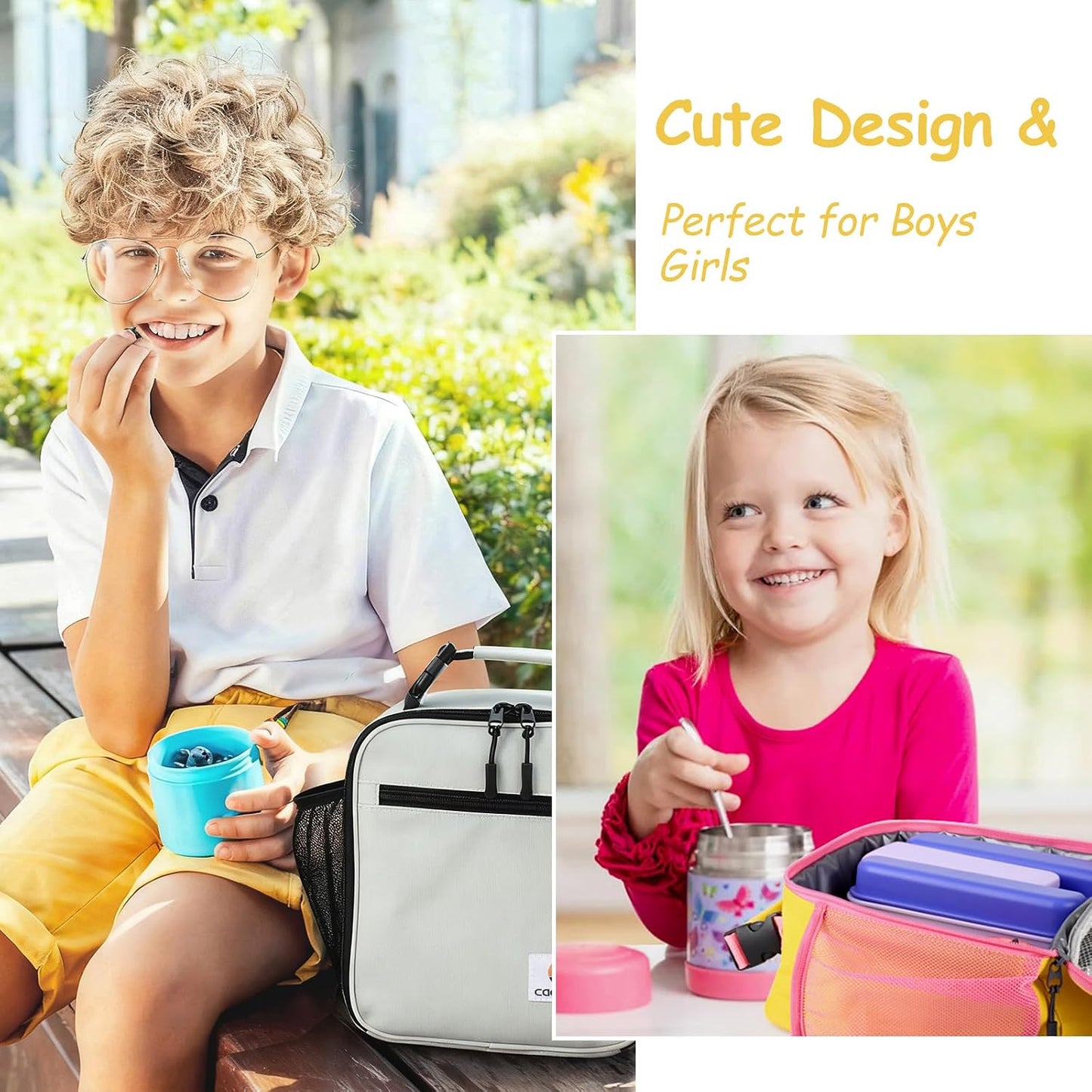 CaCTOUR Lunch Box Kids,Premium Insulated Lunchbox for Girls Boys,Soft Mini Cooler Bag Back to School Thermal Reusable Lunch Bag for Work School Picnic (Blue)