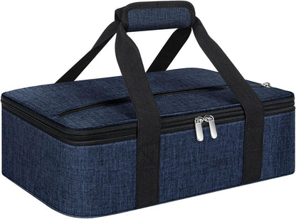 Insulated Casserole Carrier, Portable Casserole Carrier for Hot or Cold Food Lunch Tote Warmer or Cooler Bag, Lasagna Lunch Bag for Potluck Parties- Fits 9" x 13" Baking Dish-Charcoal Grey