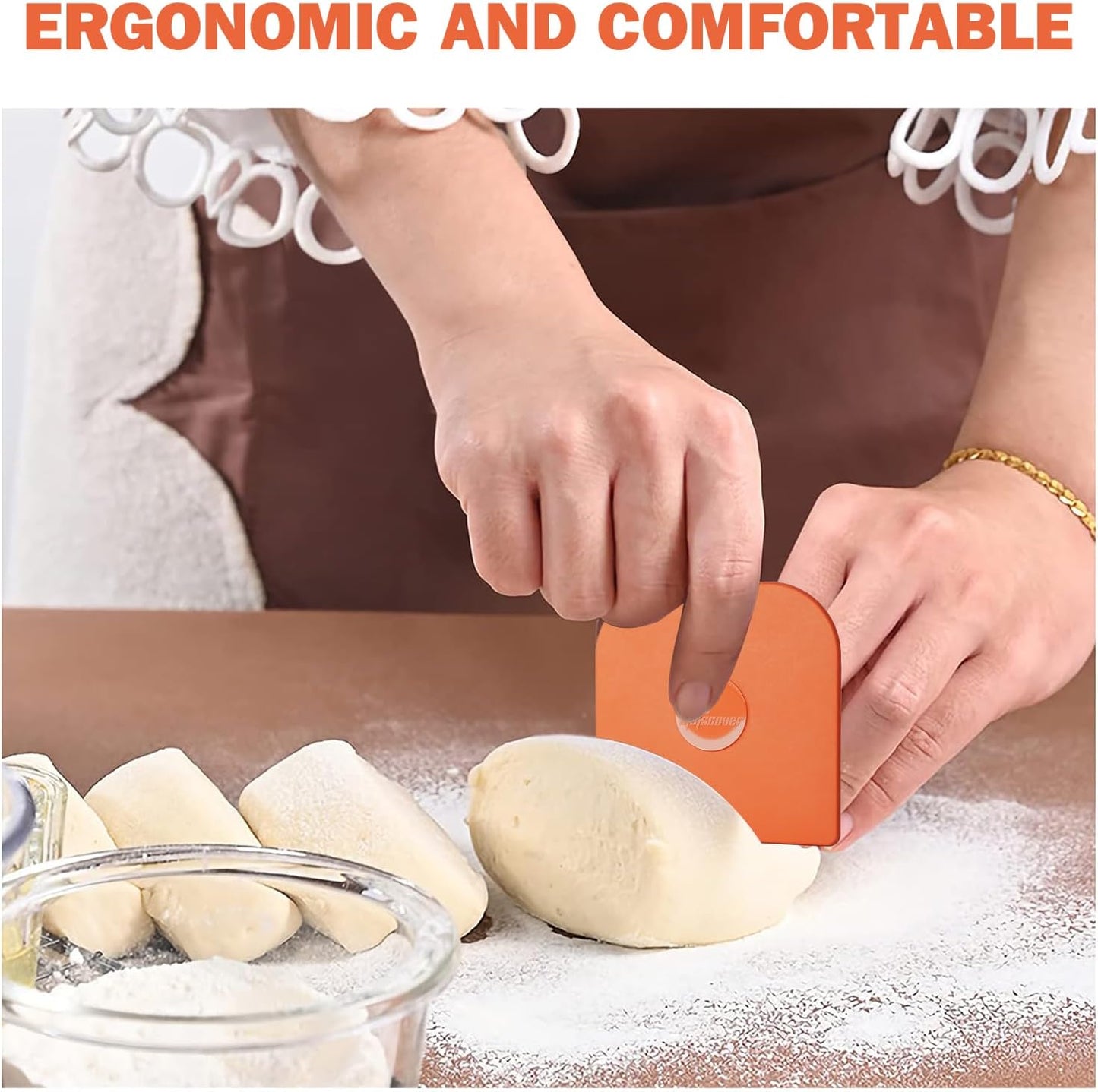 Pan Scraper, 5 Pcs Pot Scraper Plastic, Pot Scraper Non Scratch for Cast Iron, Pot and Pan Cleaning, Sturdy Scraper Kitchen Tool