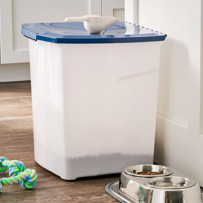 Wheeled 1-Piece Dog Food Storage Pail with Clear Pet Food Storage Container, 25 lb Capacity, 1 Pack